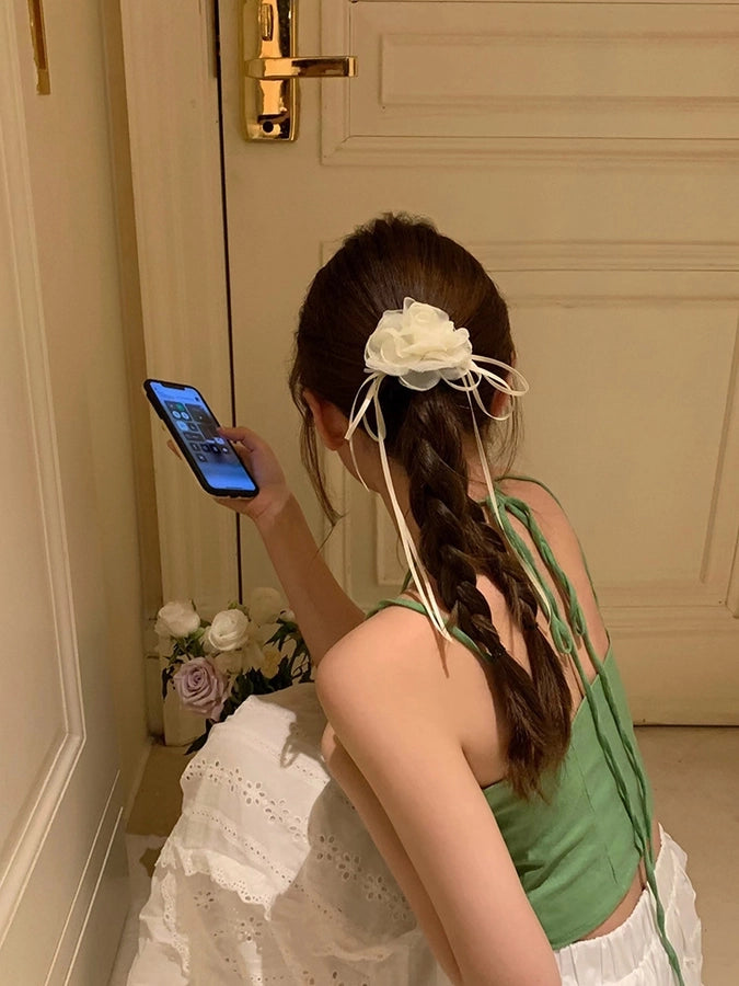 Women's Sweet Floral Gauze Hair Tie