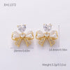 1 Pair Elegant Streetwear Bow Knot Plating Copper Zircon Drop Earrings Ear Studs