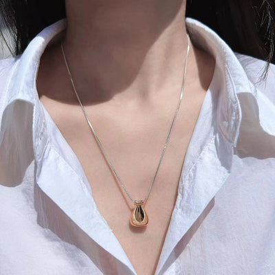 Brass 24K Gold Plated Plating Color Block Water Droplets Brass Necklace