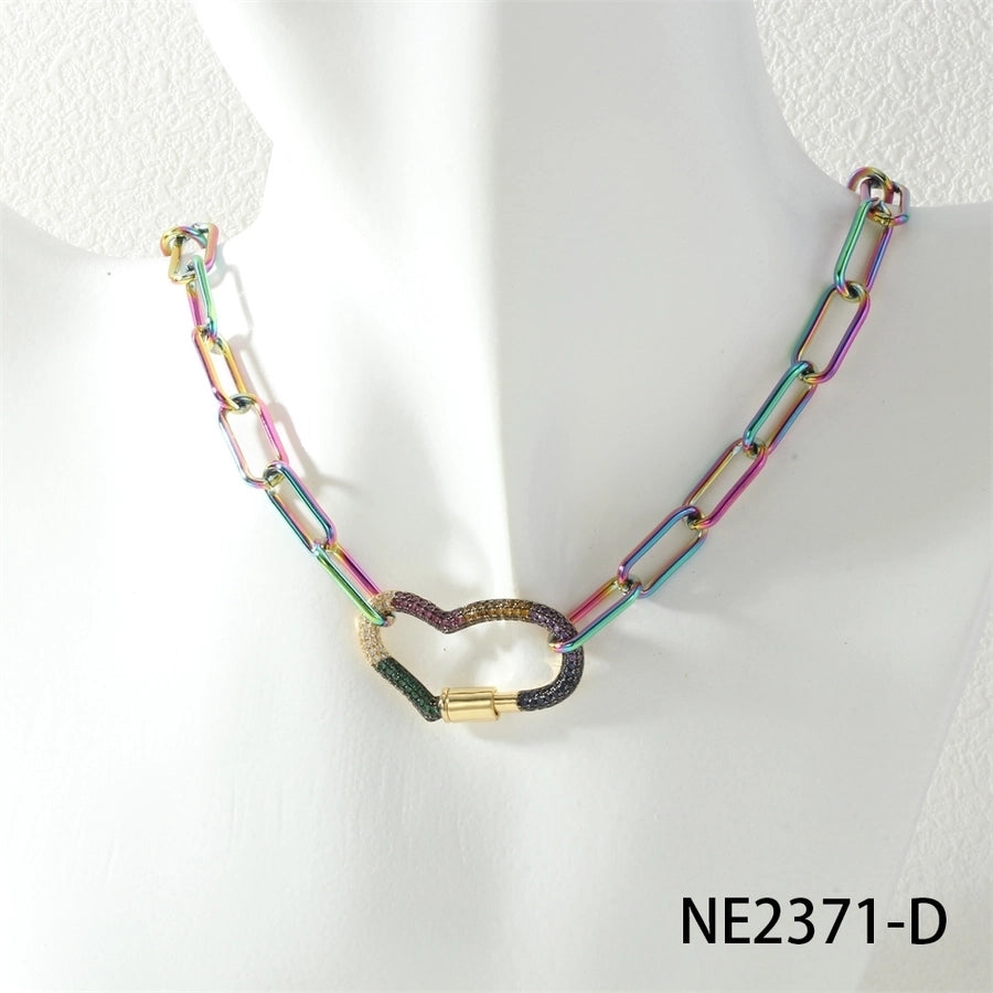 Jewelry Hip-Hop Geometric Copper Zircon Necklace