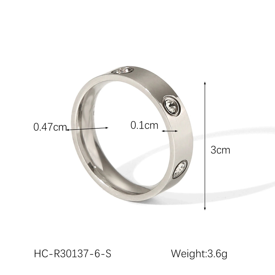 Jewelry IG Style Casual French Style Geometric 304 Stainless Steel Titanium Steel Zircon 18K Gold Plated Rings Bracelets