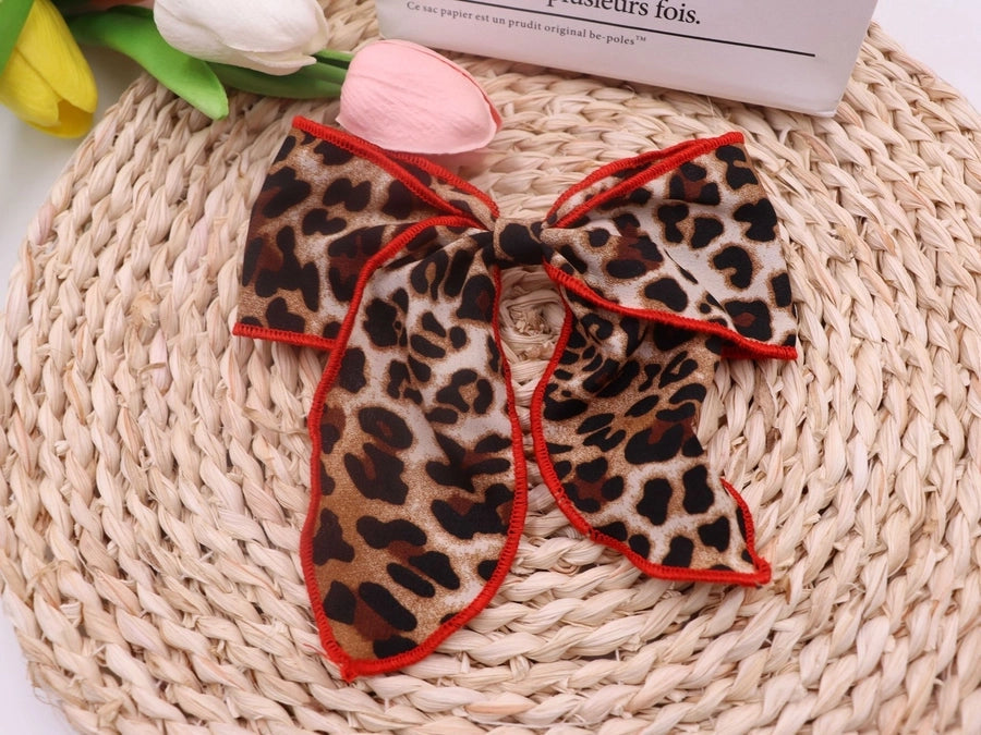 Women's Retro French Style Leopard Cloth Hair Clip Hair Tie