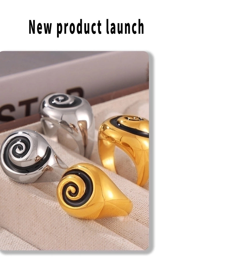 Jewelry Casual Exaggerated Circle Titanium Steel Enamel Rings