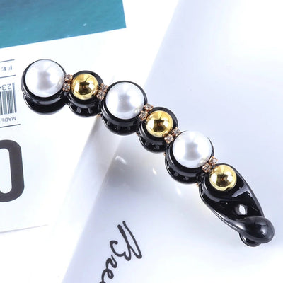 simple style geometric plastic artificial pearls hair clip