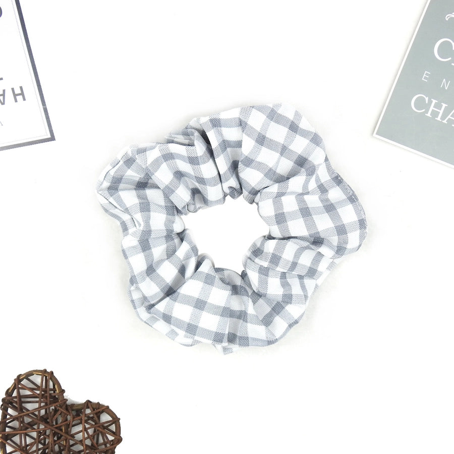 small plaid hair ring  girl hair rope simple fabric hair ring large intestine hair Ring Ball hair accessories