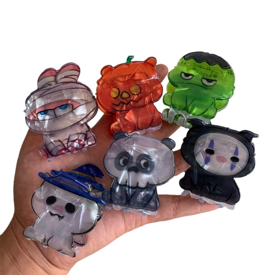 Halloween Little Ghost Acrylic Jaw Clip Niche Creative Design Small and Medium Hair Claw Shark Clip New Hair Accessories