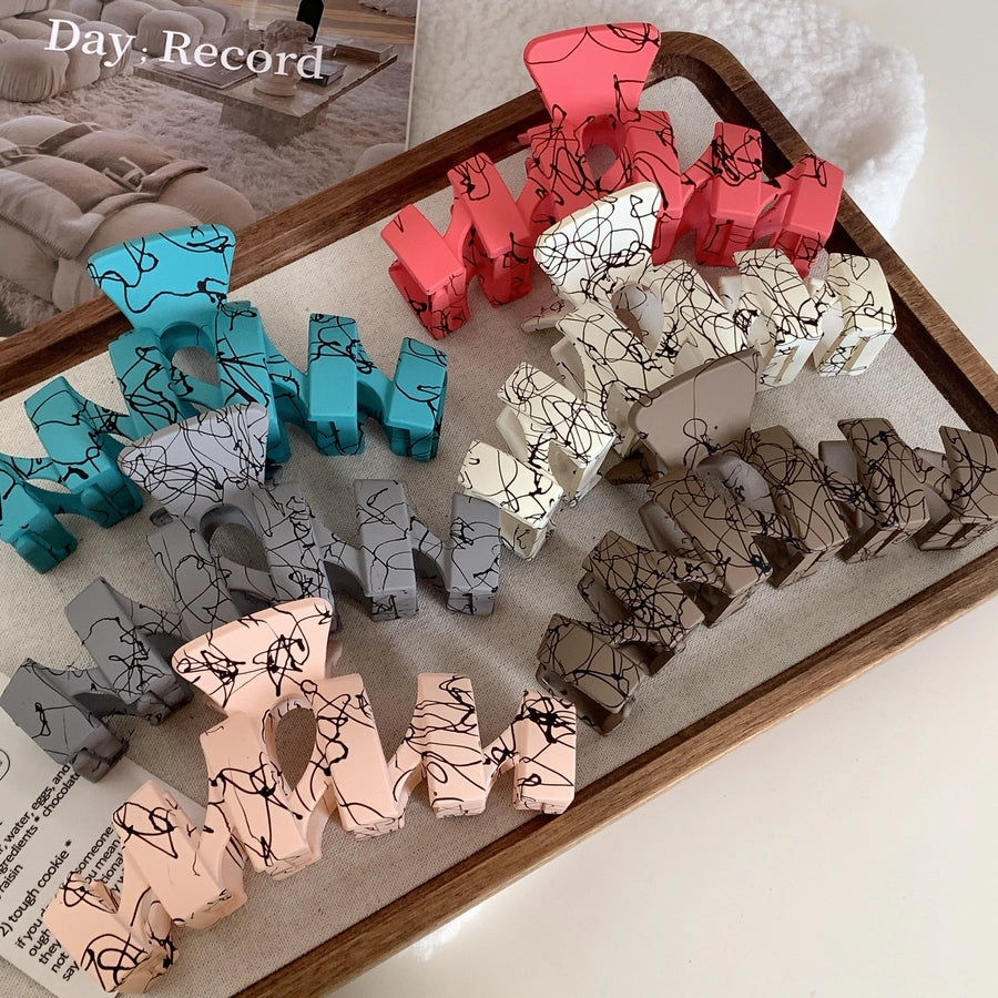 simple style artistic lines plastic hair claws