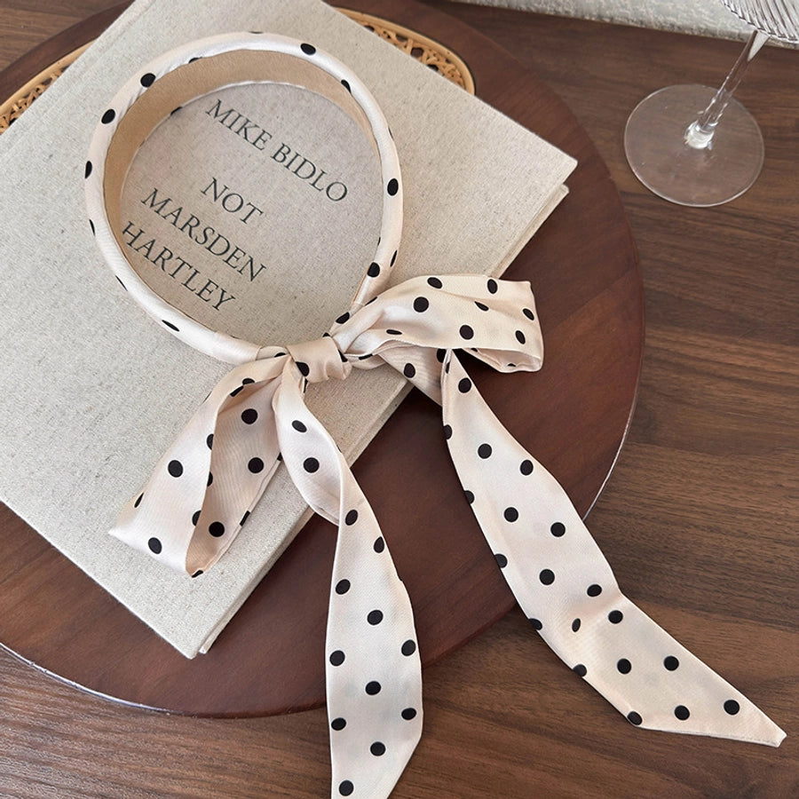 Women's Casual Elegant Artistic Polka Dots Bow Knot Cloth Hair Band