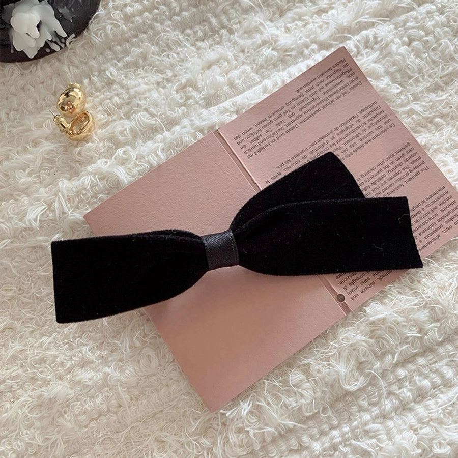 Women's Elegant Sweet Bow Knot Flannel Hair Clip