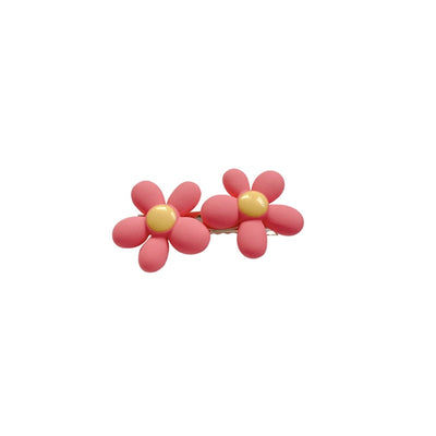 cute heart shape flower resin plating hair clip