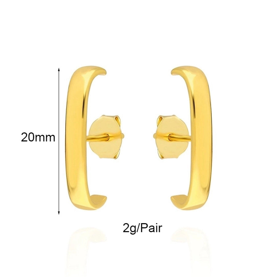 1 Pair IG Style Simple Style Geometric Inlay Copper Zircon Gold Plated Earrings