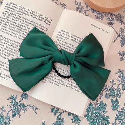fashion bow knot cloth pleated hair clip 1 piece