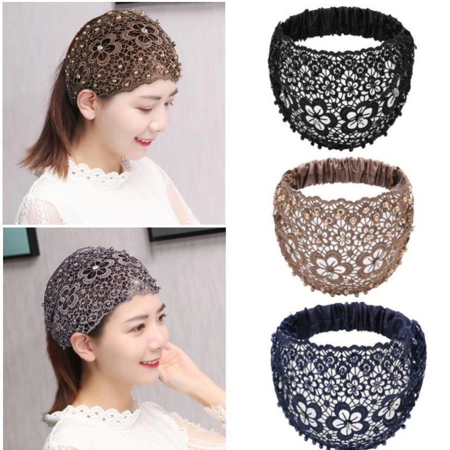 Pearl Hair Band Wide-brimmed Thin Hollow-out Hair Band Hair Clip White Hair Covering Headdress Hat Broken Hair Headband Headband for Women