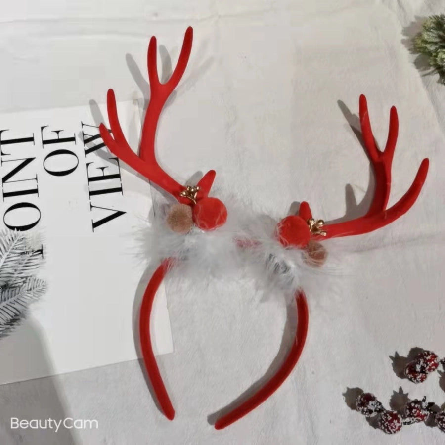 Internet Celebrity  Christmas Girl Heart Christmas Hair Band Cute Elk Horn Hair Accessories Pressure Hair Band