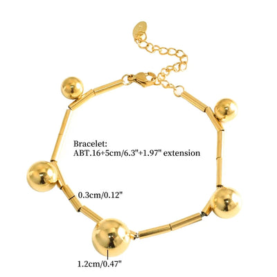 Jewelry Streetwear Geometric 304 Stainless Steel Plating Multi Charms Bracelet Multi Charms Necklace