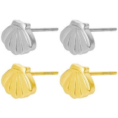 1 Pair Marine Style Simple Style Shell Plating 304 Stainless Steel Ear Studs