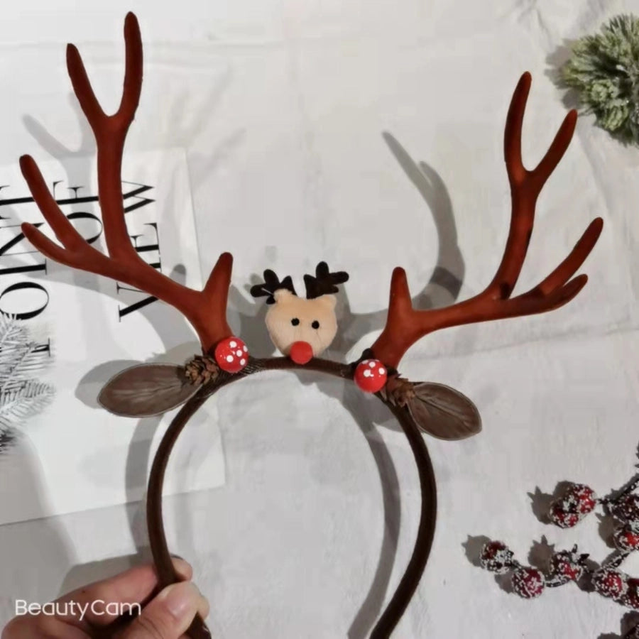 Internet Celebrity  Christmas Girl Heart Christmas Hair Band Cute Elk Horn Hair Accessories Pressure Hair Band
