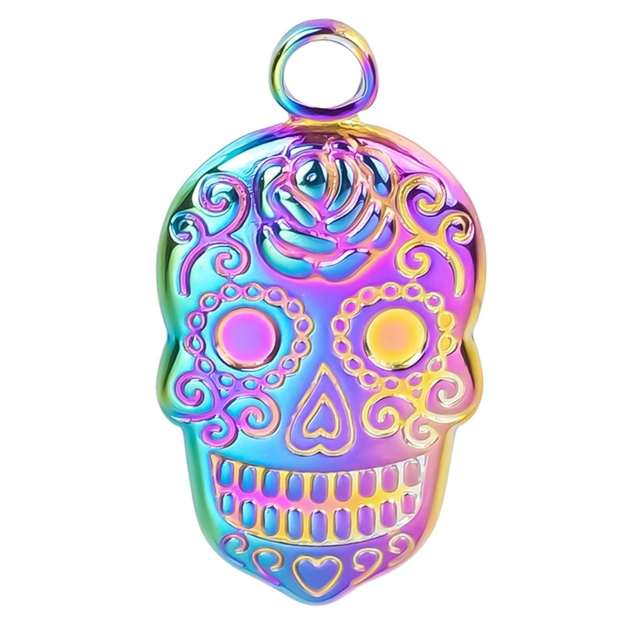 Jewelry Casual Hip-Hop Funny Skull 304 Stainless Steel 18K Gold Plated Plating Pendant Necklace