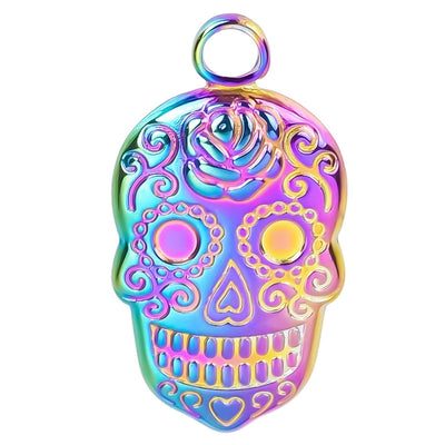 Jewelry Casual Hip-Hop Funny Skull 304 Stainless Steel 18K Gold Plated Plating Pendant Necklace
