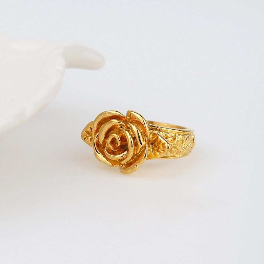 Jewelry Simple Style Streetwear Angel Rose 304 Stainless Steel Rings