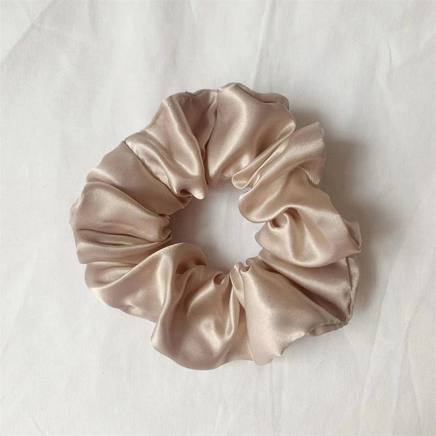 simple style commute solid color cloth handmade pleated hair tie