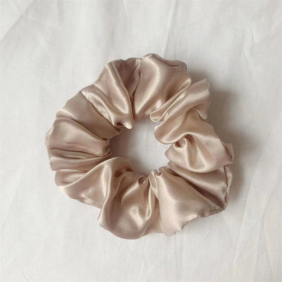 simple style commute solid color cloth handmade pleated hair tie