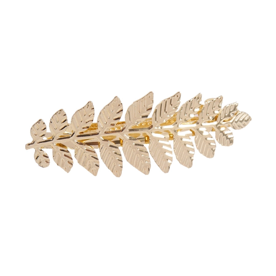 women's lady simple style leaves metal hair clip