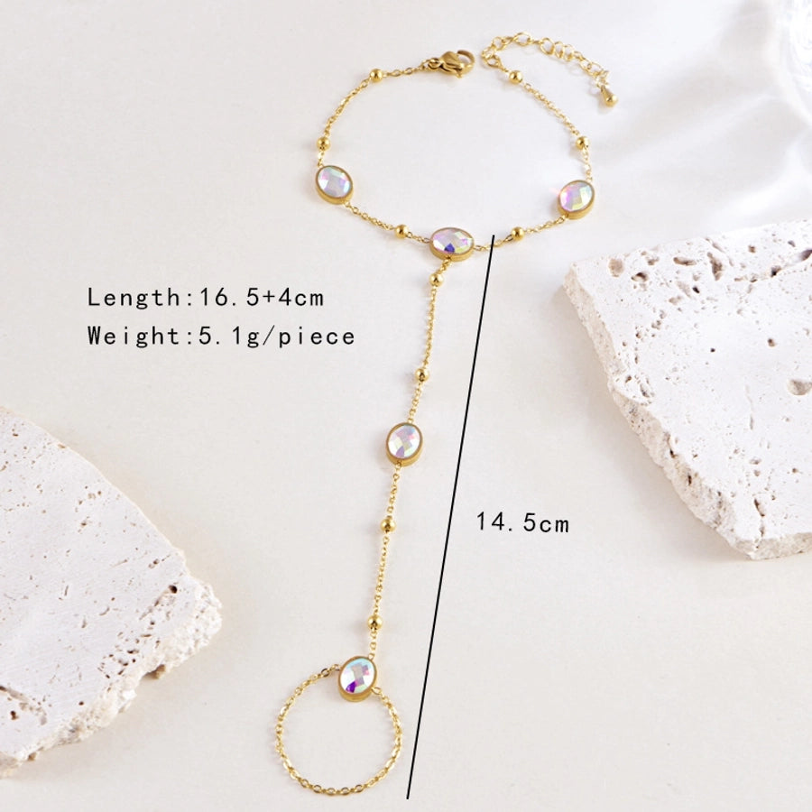 Simple Style Shiny Star Oval 304 Stainless Steel Stainless Steel Bracelets In Bulk