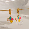 Jewelry French Style Sweet IG Style Flower 304 Stainless Steel Pearl 18K Gold Plated Enamel Inlay Bracelets Earrings Necklace
