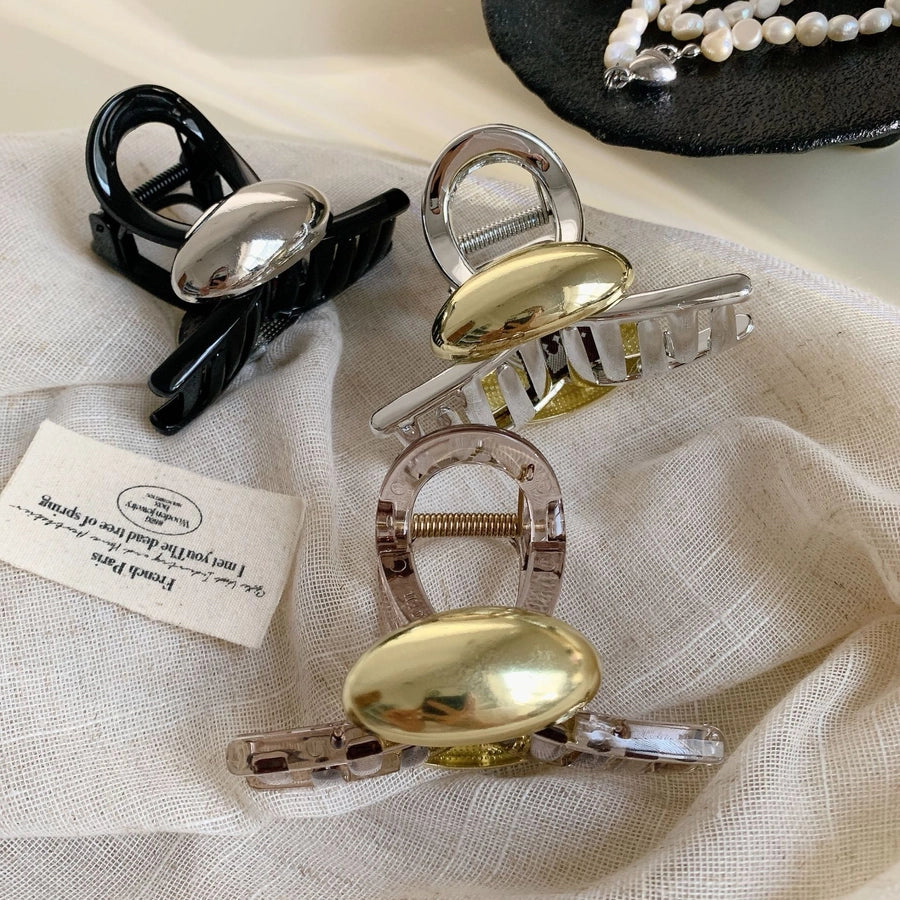 Personalized Metal Hemispherical Grip Ins Popular Barrettes Fashion All-Match Shark Clip Updo Hair Accessories