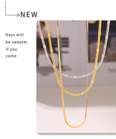 Jewelry Vacation Modern Style Simple Style Solid Color Titanium Steel Necklace