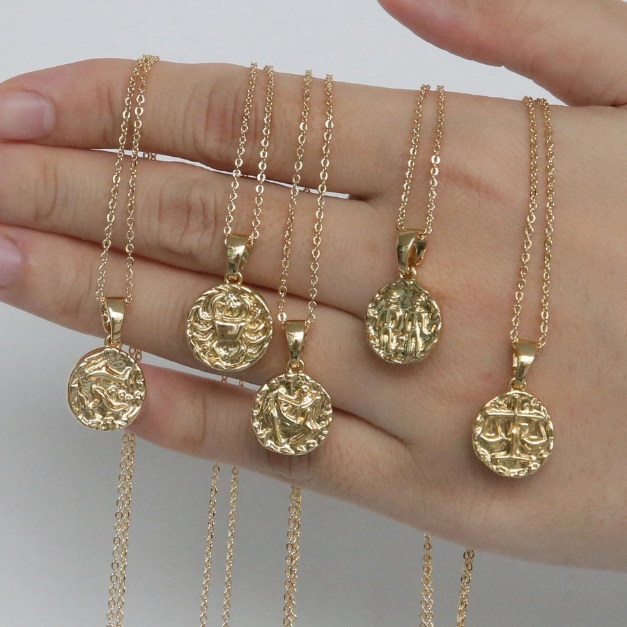 Brass Plating Constellation Pendant Necklace