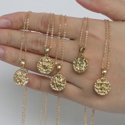 Brass Plating Constellation Pendant Necklace