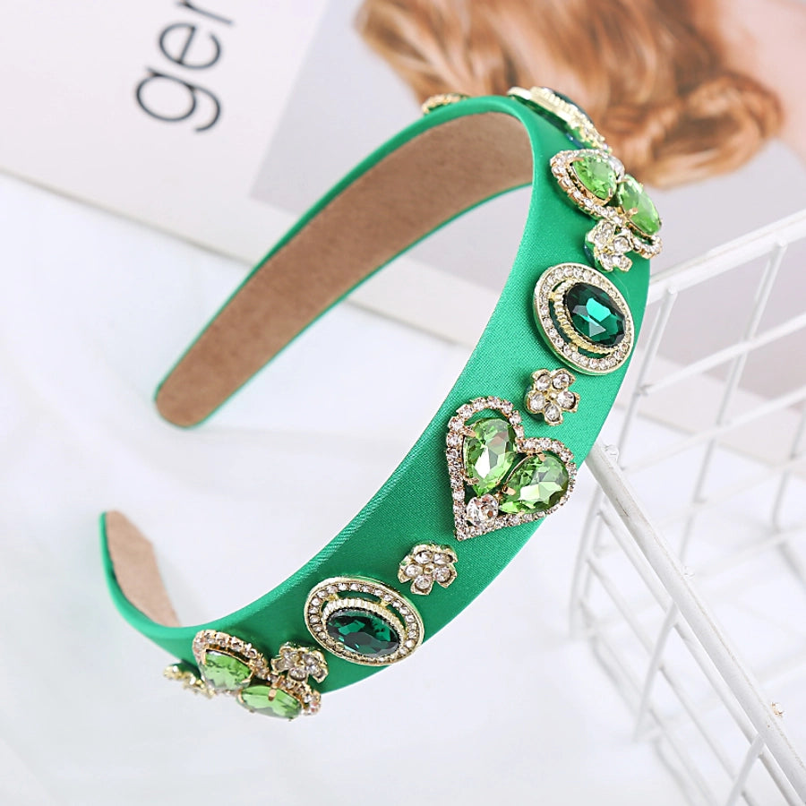 elegant oval heart shape rhinestone hair band