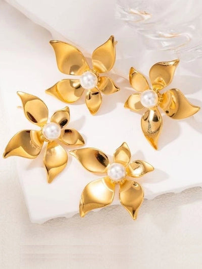 1 Pair Elegant Simple Style Flower 304 Stainless Steel Ear Studs