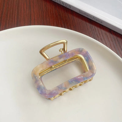 women's simple style solid color alloy plating hair claws
