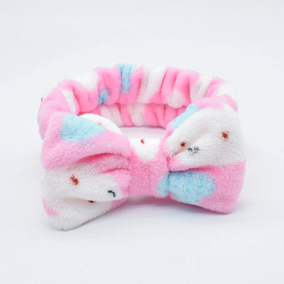 fashion stripe polka dots flannel bowknot hair band 1 piece
