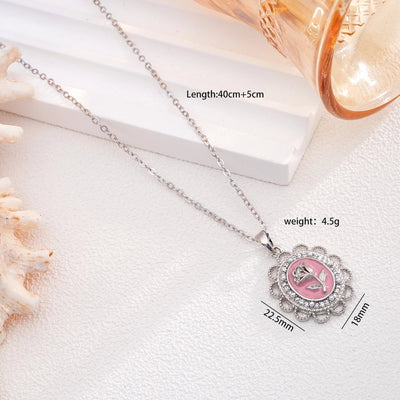 Jewelry Glam Lady Sexy Rose 304 Stainless Steel Copper Pendant Necklace