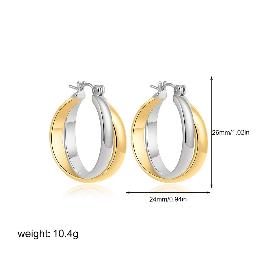1 Pair Casual Simple Style Circle Copper Hoop Earrings