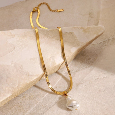 Jewelry Simple Style Classic Style Irregular 304 Stainless Steel Pearl Pendant Necklace