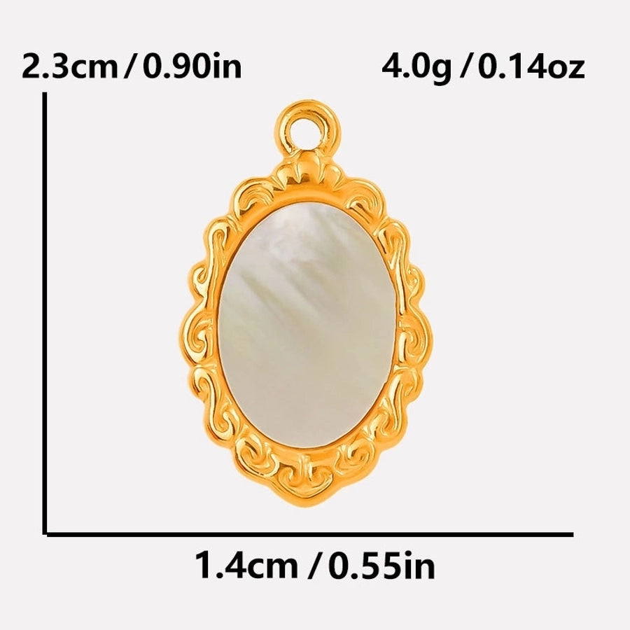 Jewelry Vintage Style Classic Style Oval 304 Stainless Steel Shell Abalone Shell 18K Gold Plated Irregular Plating Pendant Necklace