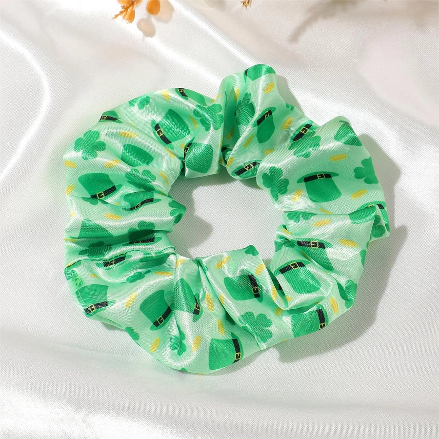 Women's Simple Style Artistic Four Leaf Clover satin Hair Tie