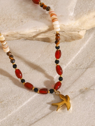 Simple Style Classic Style Swallow 304 Stainless Steel Pendant Necklace In Bulk