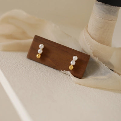 Elegant Cute Classic Style Pearl 304 Stainless Steel Ear Studs