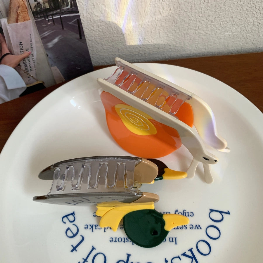 Women's Cute Fox Snails Duck Acetic acid sheets Hair Claws