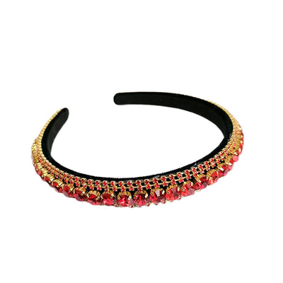 women's baroque style solid color rhinestone inlay hair band