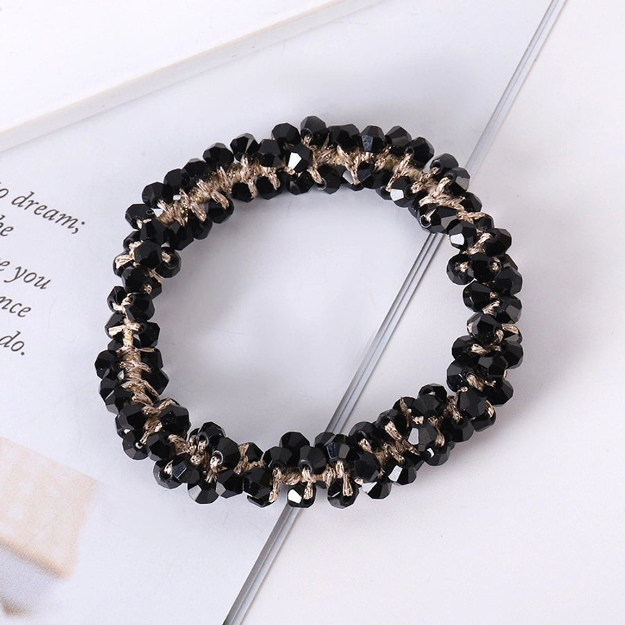 elegant geometric imitation pearl rhinestone hair tie