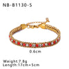 IG Style Geometric 304 Stainless Steel 18K Gold Plated Zircon Tennis Chain Bracelets In Bulk
