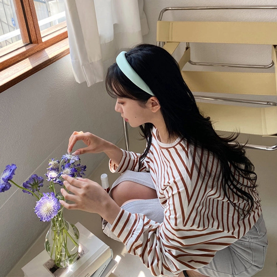 simple style solid color cloth handmade hair band 1 piece