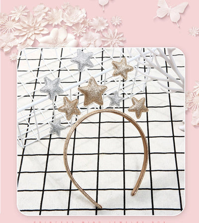 new Christmas creative small fresh five-pointed star children's hairband hair accessories metal around the side headband